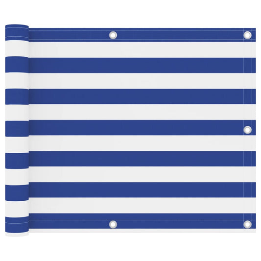 Berkfield Balcony Screen White and Blue 75x400 cm Oxford Fabric