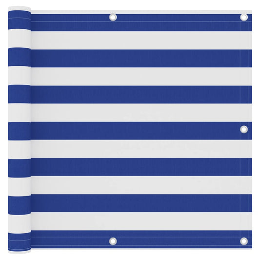 Berkfield Balcony Screen White and Blue 90x500 cm Oxford Fabric