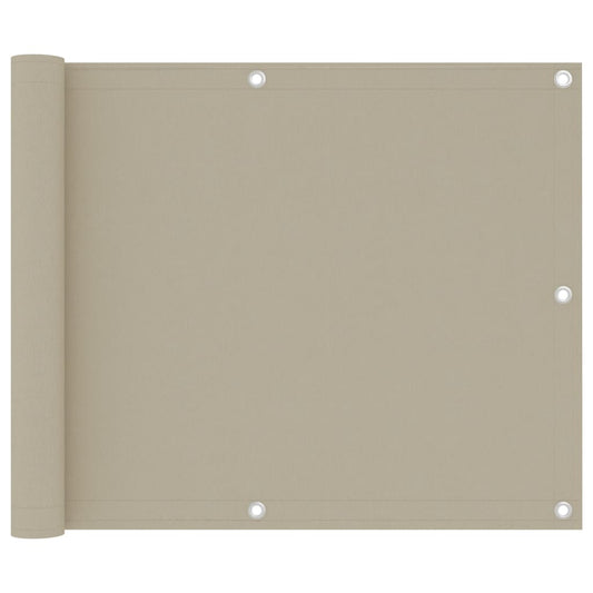 Berkfield Balcony Screen Beige 75x500 cm Oxford Fabric