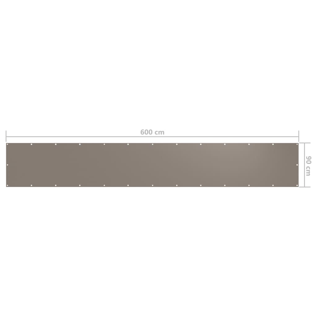Berkfield Balcony Screen Taupe 90x600 cm Oxford Fabric