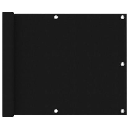 Berkfield Balcony Screen Black 75x600 cm Oxford Fabric