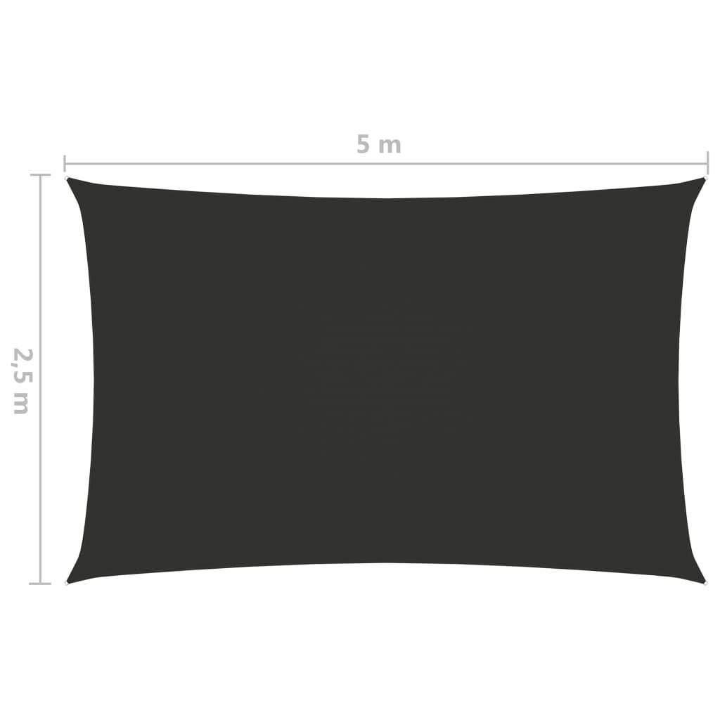 Berkfield Sunshade Sail Oxford Fabric Rectangular 2.5x5 m Anthracite