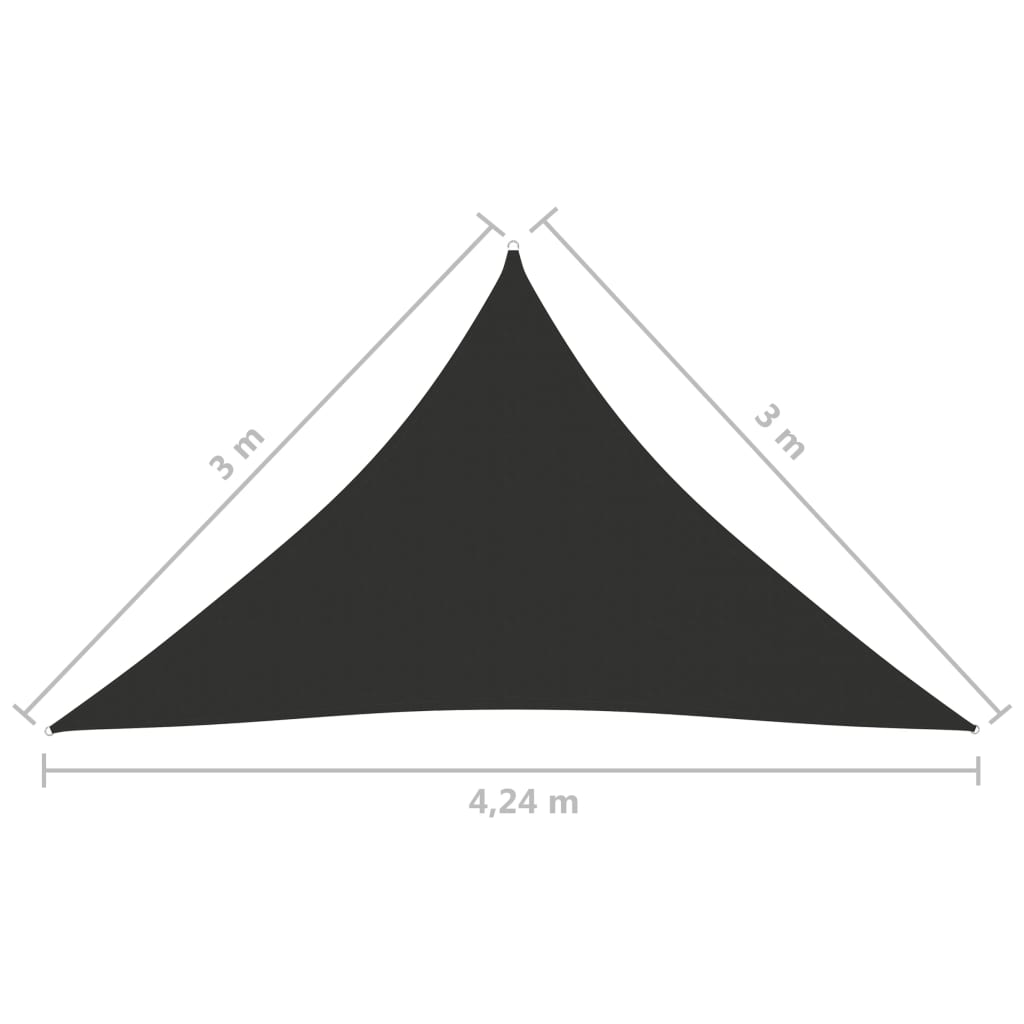 Berkfield Sunshade Sail Oxford Fabric Triangular 3x3x4.24 m Anthracite