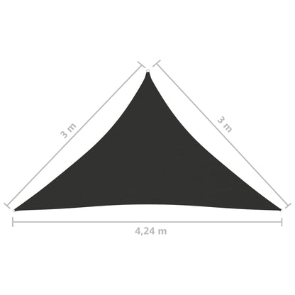 Berkfield Sunshade Sail Oxford Fabric Triangular 3x3x4.24 m Anthracite