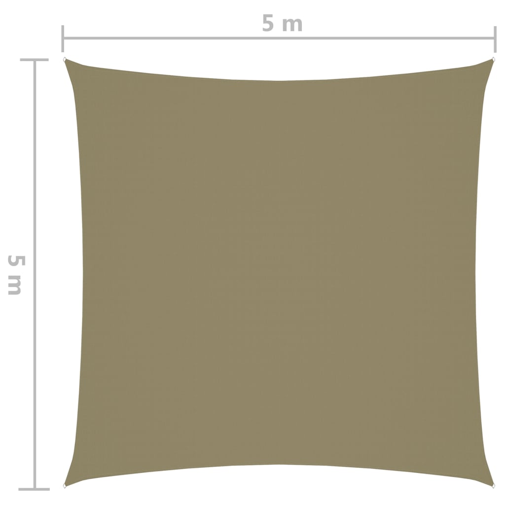 Berkfield Sunshade Sail Oxford Fabric Square 5x5 m Beige