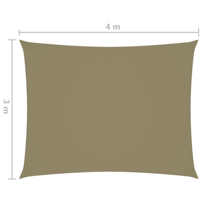 Berkfield Sunshade Sail Oxford Fabric Rectangular 3x4 m Beige