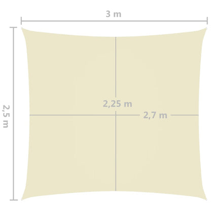 Berkfield Sunshade Sail Oxford Fabric Rectangular 2.5x3 m Cream