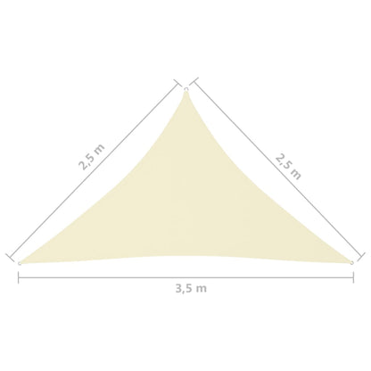 Berkfield Sunshade Sail Oxford Fabric Triangular 2.5x2.5x3.5 m Cream