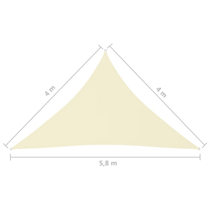 Berkfield Sunshade Sail Oxford Fabric Triangular 4x4x5.8 m Cream