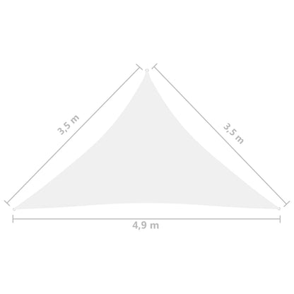 Berkfield Sunshade Sail Oxford Fabric Triangular 3.5x3.5x4.9 m White