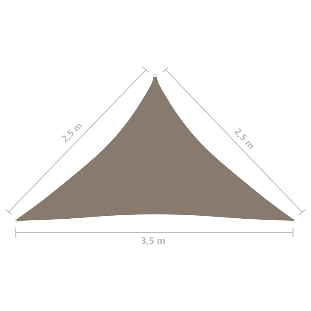Berkfield Sunshade Sail Oxford Fabric Triangular 2.5x2.5x3.5 m Taupe