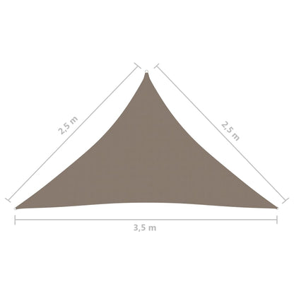Berkfield Sunshade Sail Oxford Fabric Triangular 2.5x2.5x3.5 m Taupe
