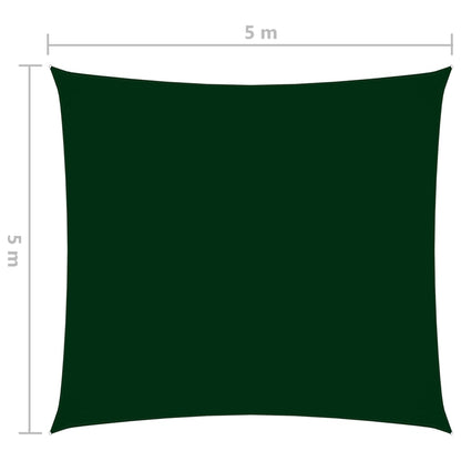 Berkfield Sunshade Sail Oxford Fabric Square 5x5 m Dark Green