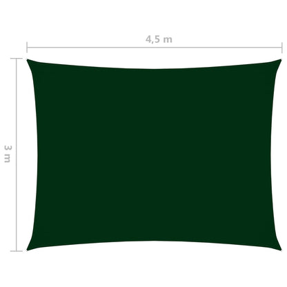 Berkfield Sunshade Sail Oxford Fabric Rectangular 3x4.5 m Dark Green