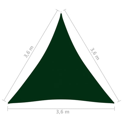 Berkfield Sunshade Sail Oxford Fabric Triangular 3.6x3.6x3.6 m Dark Green