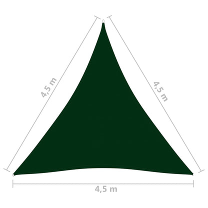 Berkfield Sunshade Sail Oxford Fabric Triangular 4.5x4.5x4.5 m Dark Green