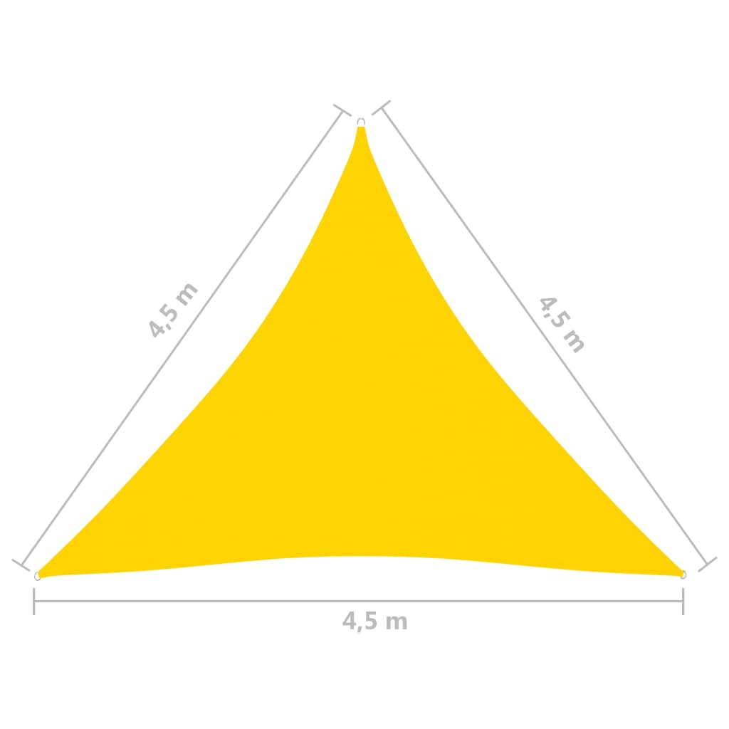 Berkfield Sunshade Sail Oxford Fabric Triangular 4.5x4.5x4.5 m Yellow