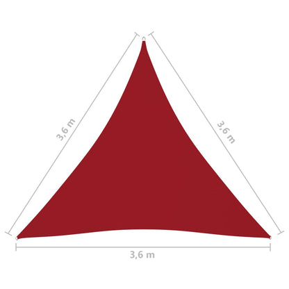Berkfield Sunshade Sail Oxford Fabric Triangular 3.6x3.6x3.6 m Red