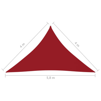 Berkfield Sunshade Sail Oxford Fabric Triangular 4x4x5.8 m Red