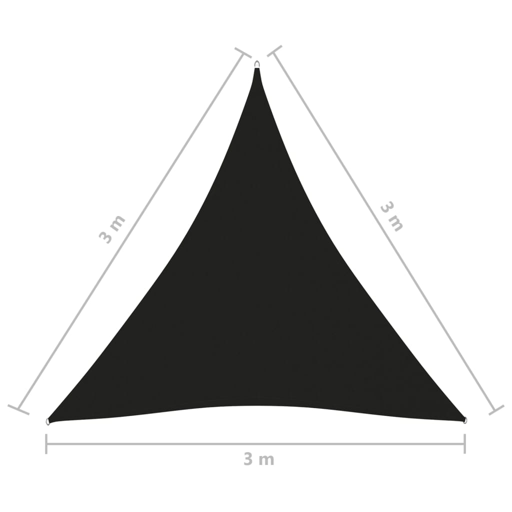 Berkfield Sunshade Sail Oxford Fabric Triangular 3x3x3 m Black