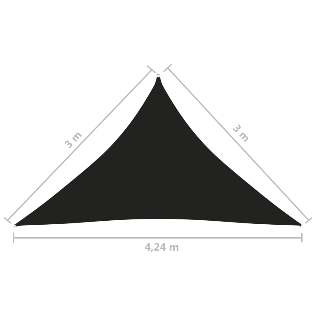 Berkfield Sunshade Sail Oxford Fabric Triangular 3x3x4.24 m Black