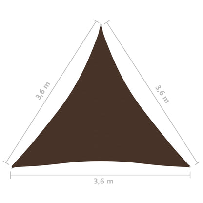 Berkfield Sunshade Sail Oxford Fabric Triangular 3.6x3.6x3.6 m Brown