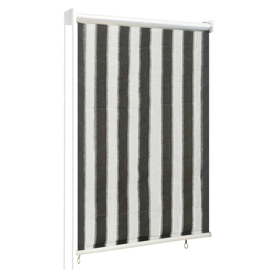 Berkfield Outdoor Roller Blind 80x140 cm Anthracite and White Stripe