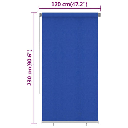 Berkfield Outdoor Roller Blind 120x230 cm Blue HDPE