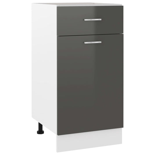 Berkfield Drawer Bottom Cabinet High Gloss Grey 40x46x81.5 cm Engineered Wood