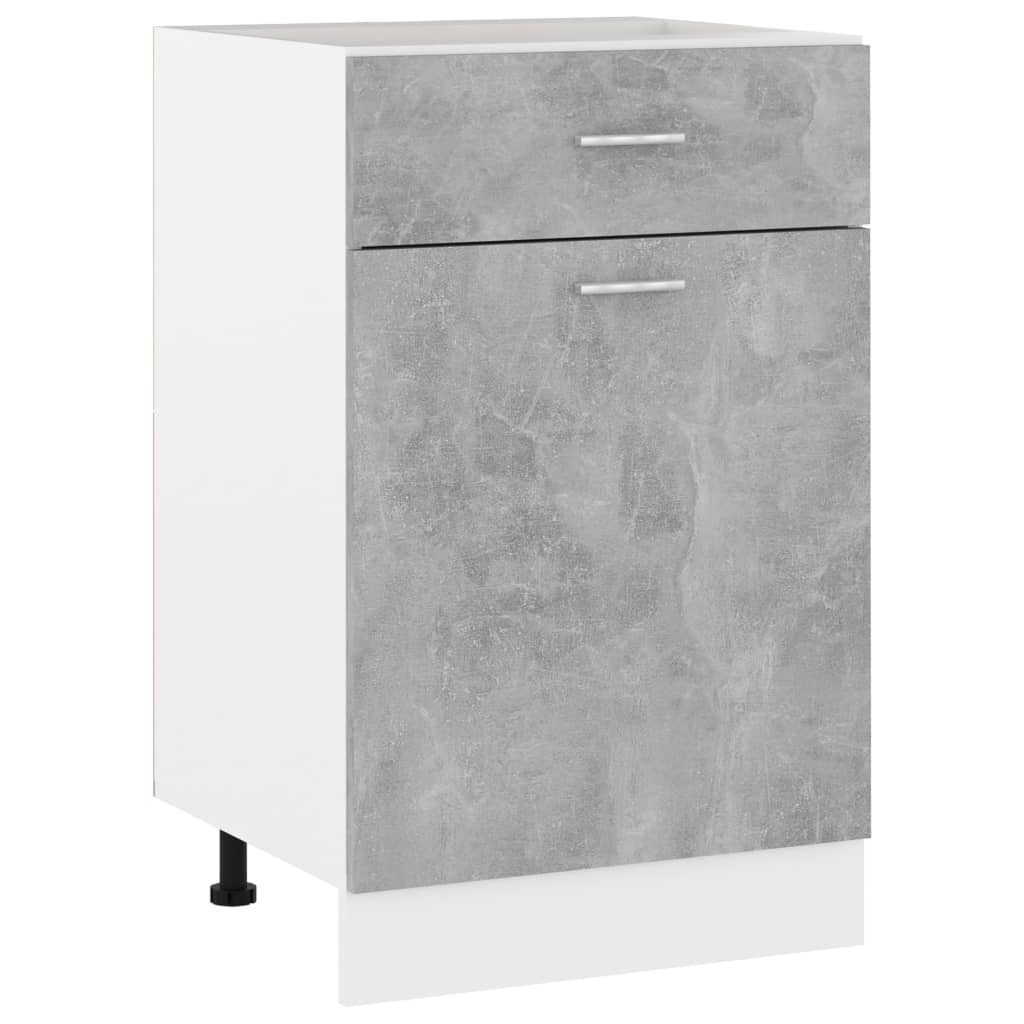 Berkfield Drawer Bottom Cabinet Concrete Grey 50x46x81.5 cm Engineered Wood