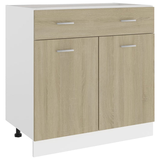 Berkfield Drawer Bottom Cabinet Sonoma Oak 80x46x81.5 cm Engineered Wood
