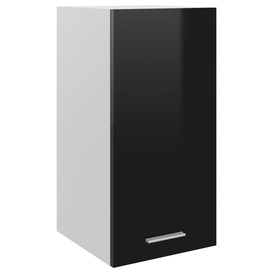 Berkfield Hanging Cabinet High Gloss Black 29.5x31x60 cm Engineered Wood