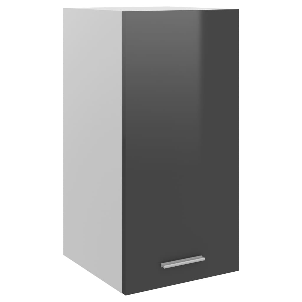 Berkfield Hanging Cabinet High Gloss Grey 29.5x31x60 cm Engineered Wood