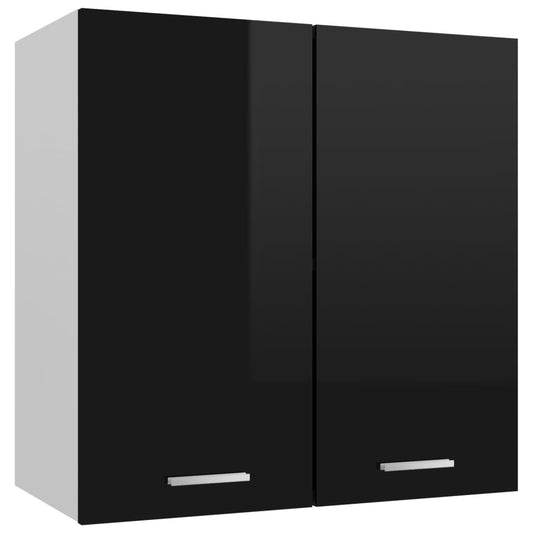Berkfield Hanging Cabinet High Gloss Black 60x31x60 cm Engineered Wood