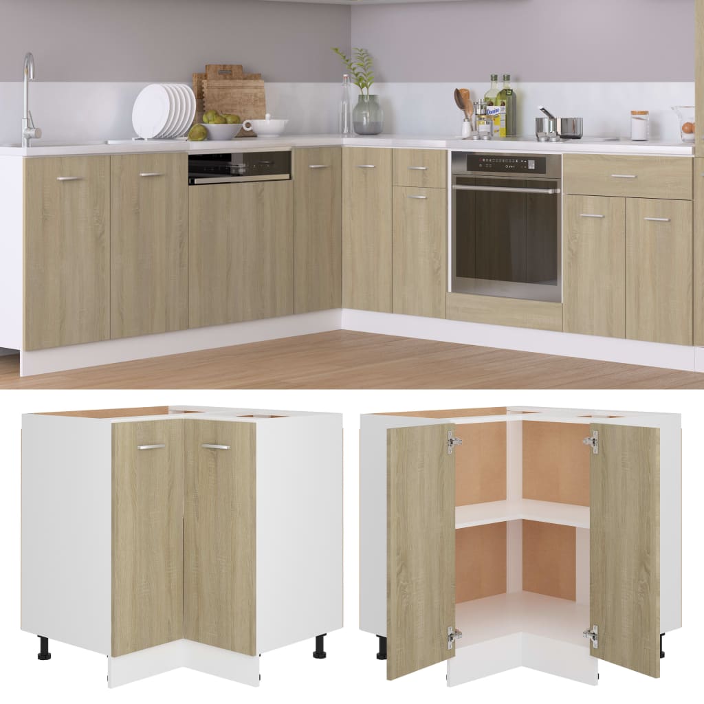 Berkfield Corner Bottom Cabinet Sonoma Oak 75.5x75.5x80.5 cm Engineered Wood