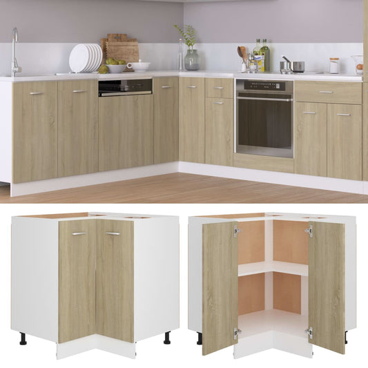 Berkfield Corner Bottom Cabinet Sonoma Oak 75.5x75.5x80.5 cm Engineered Wood
