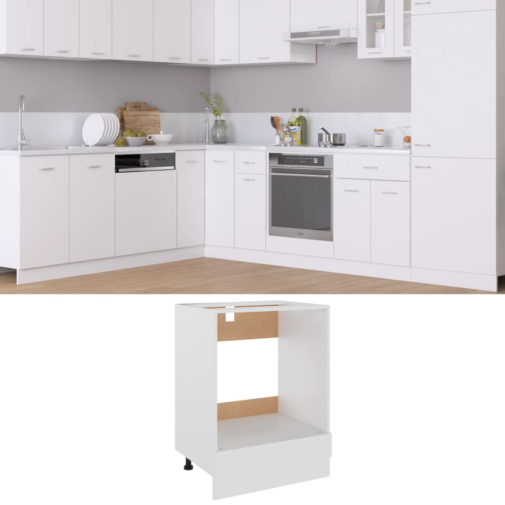 Berkfield Oven Cabinet White 60x46x81.5 cm Engineered Wood