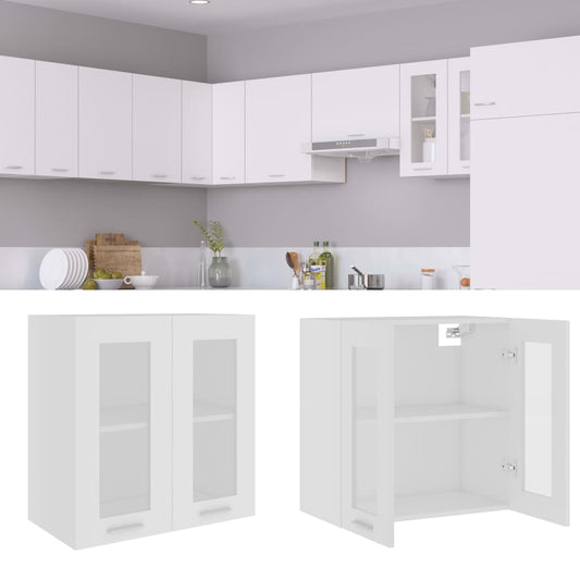 Berkfield Hanging Glass Cabinet White 60x31x60 cm Engineered Wood