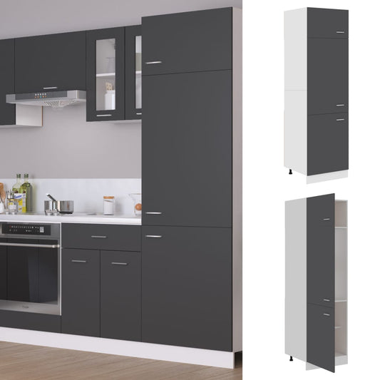Berkfield Refrigerator Cabinet Grey 60x57x207 cm Engineered Wood