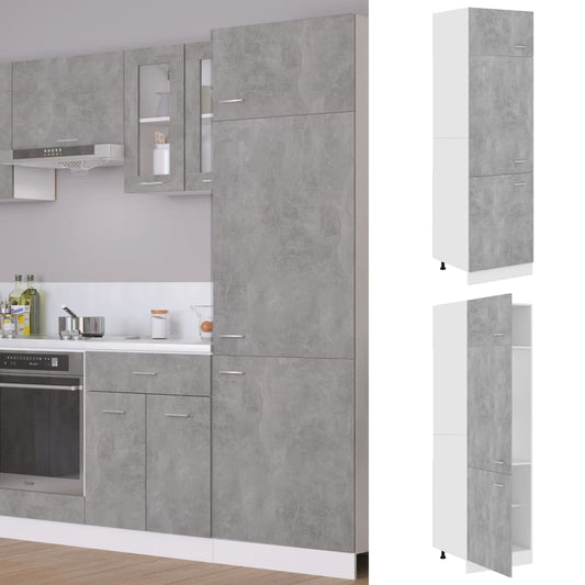 Berkfield Refrigerator Cabinet Concrete Grey 60x57x207 cm Engineered Wood