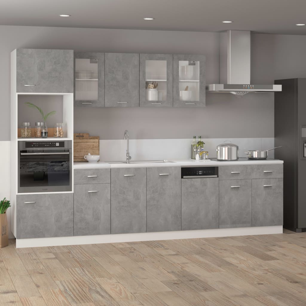Berkfield Dishwasher Panel Concrete Grey 45x3x67 cm Engineered Wood