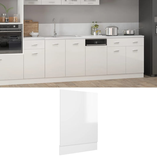Berkfield Dishwasher Panel High Gloss White 45x3x67 cm Engineered Wood