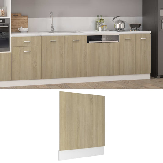 Berkfield Dishwasher Panel Sonoma Oak 59.5x3x67 cm Engineered Wood
