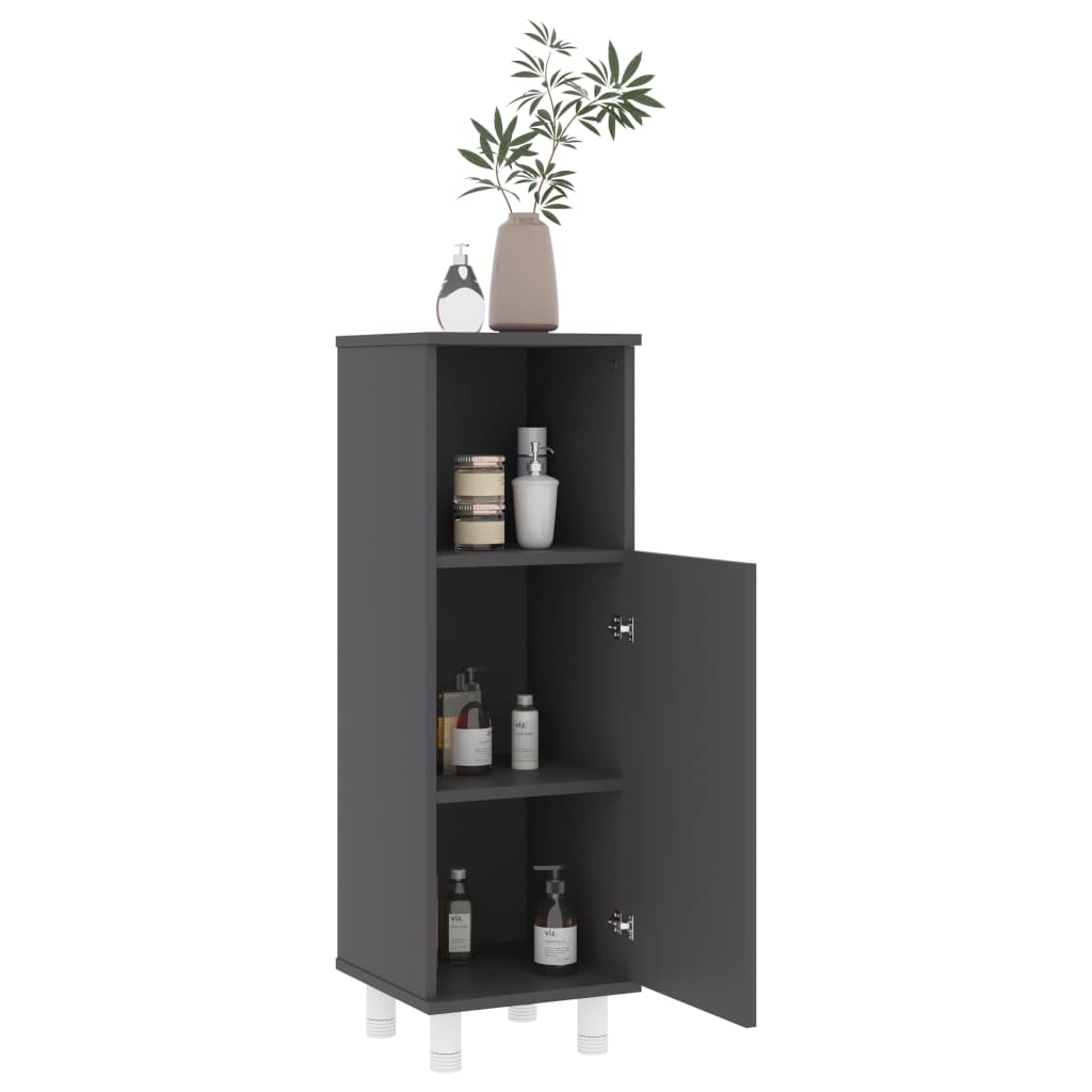 Berkfield Bathroom Cabinet Grey 30x30x95 cm Engineered Wood