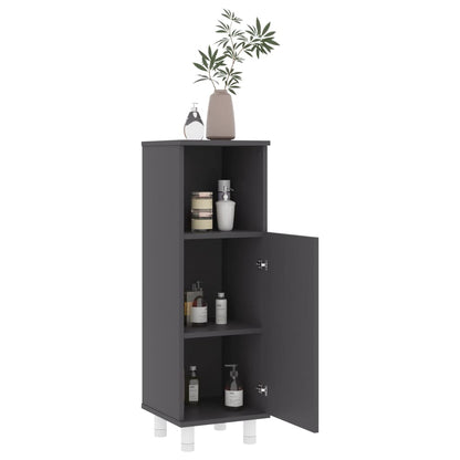 Berkfield Bathroom Cabinet Grey 30x30x95 cm Engineered Wood
