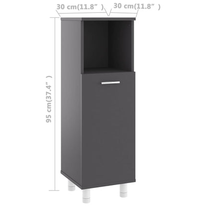 Berkfield Bathroom Cabinet Grey 30x30x95 cm Engineered Wood
