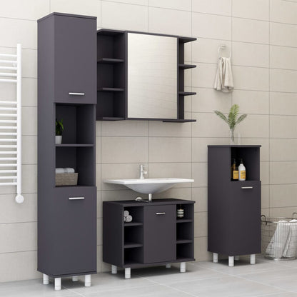 Berkfield Bathroom Cabinet Grey 30x30x95 cm Engineered Wood