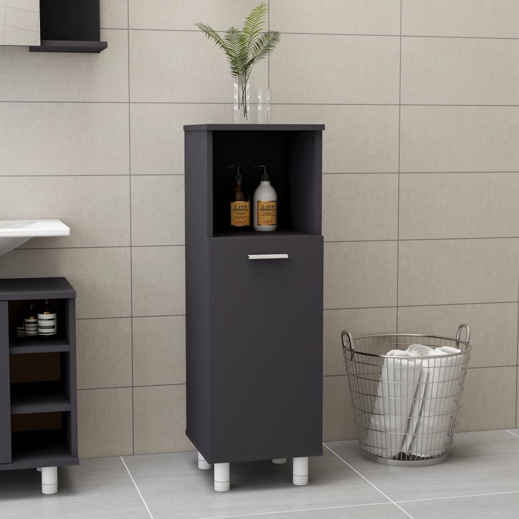 Berkfield Bathroom Cabinet Grey 30x30x95 cm Engineered Wood