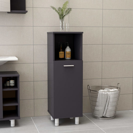 Berkfield Bathroom Cabinet High Gloss Grey 30x30x95 cm Engineered Wood