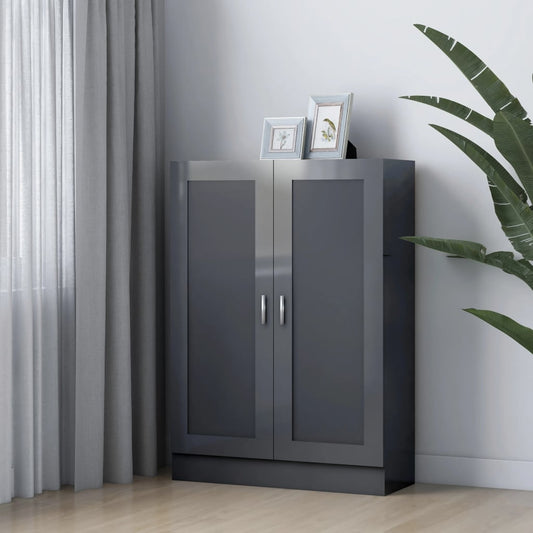 Berkfield Book Cabinet High Gloss Grey 82.5x30.5x115 cm Engineered Wood